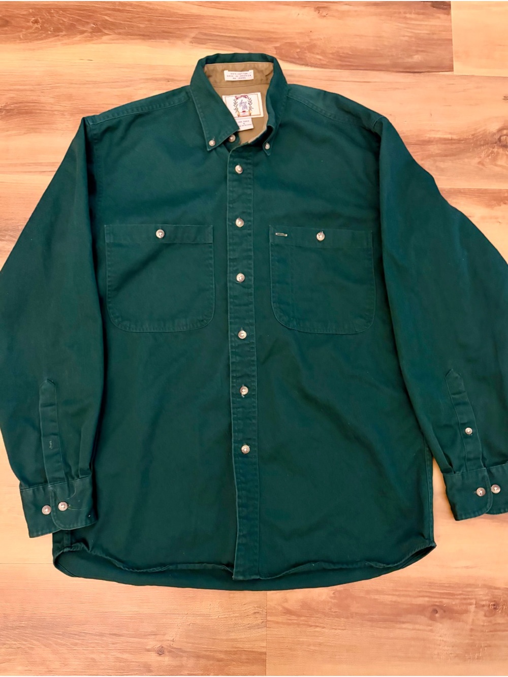 Vintage 90s Sears “Since 1886" Heavyweight Forest Green Overshirt S Gorpcore